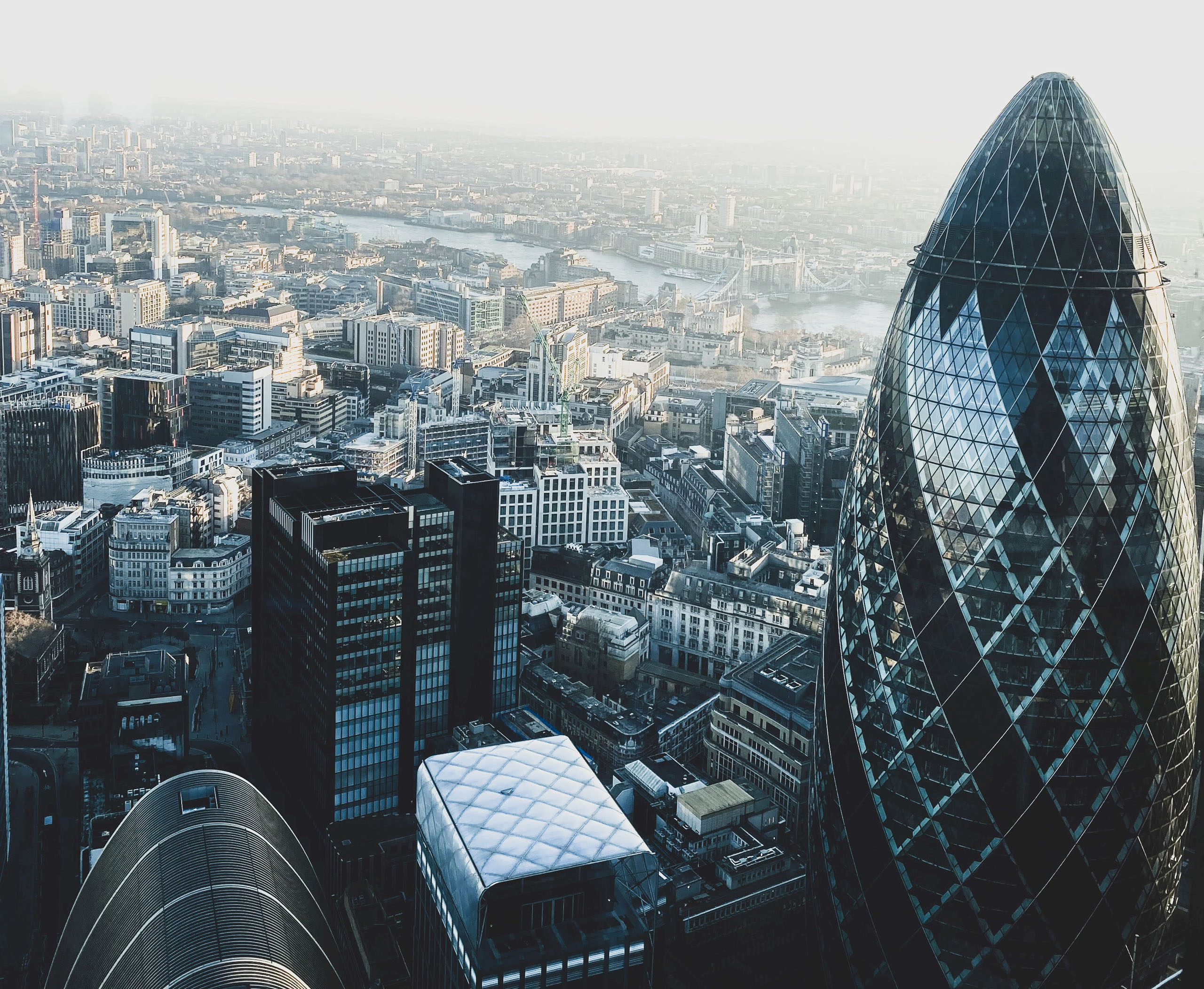 aerial view of London