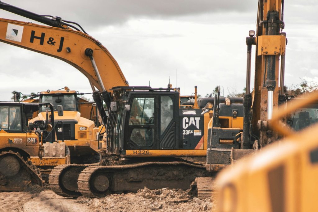 Heavy construction equipment.