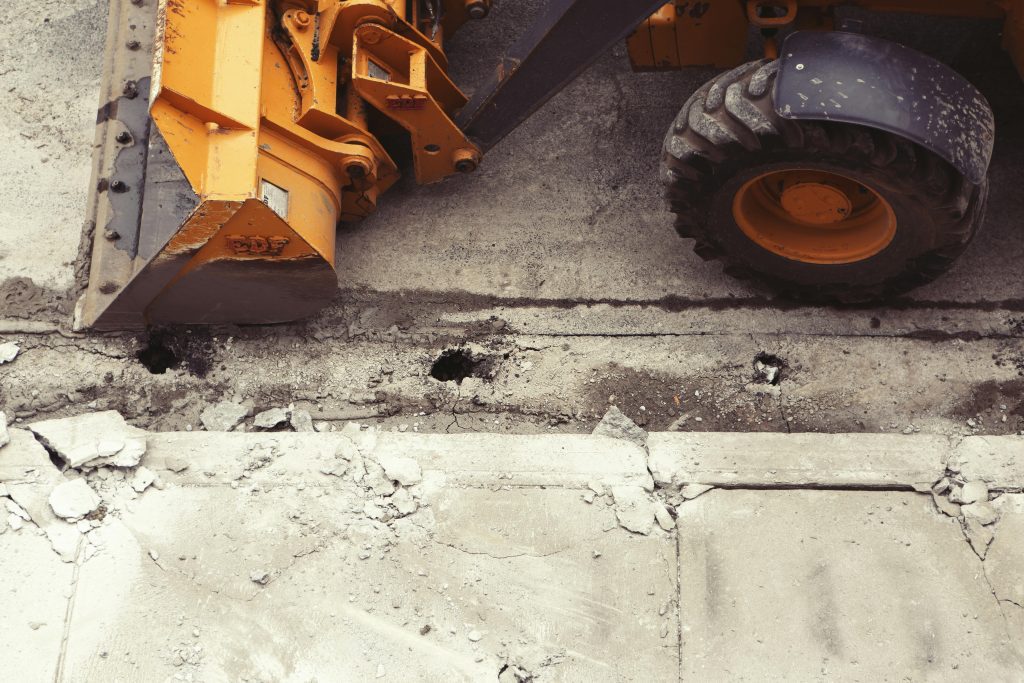 Yellow Payloader.