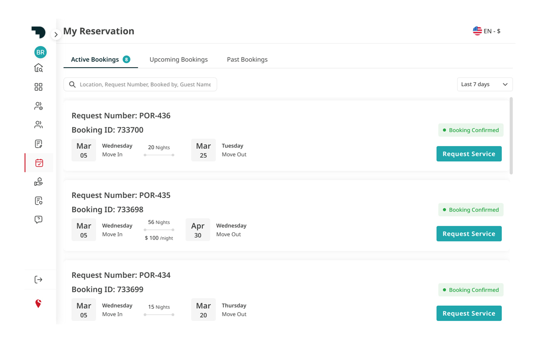 Active reservations tab on SAPPHIRE