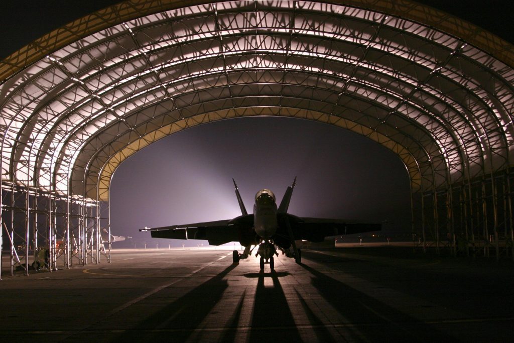 Plane in hangar