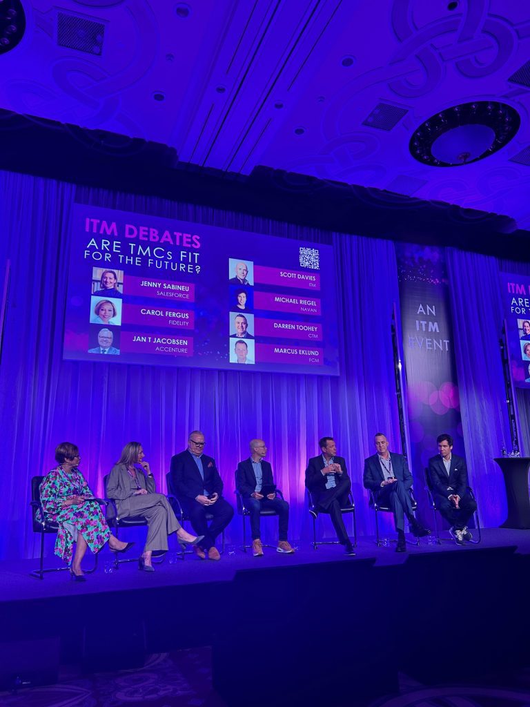 ITM Debate on stage with seven industry leaders.