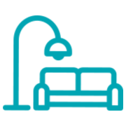 Lamp and couch icon