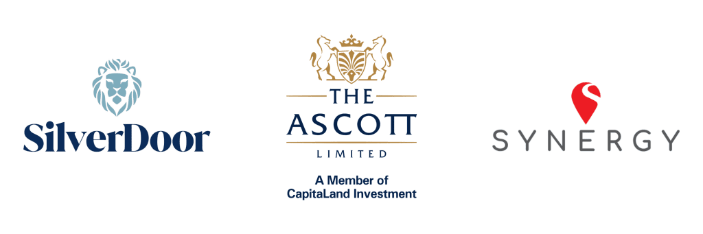 SilverDoor, The Ascott Limited, and Synergy Global Housing Logos