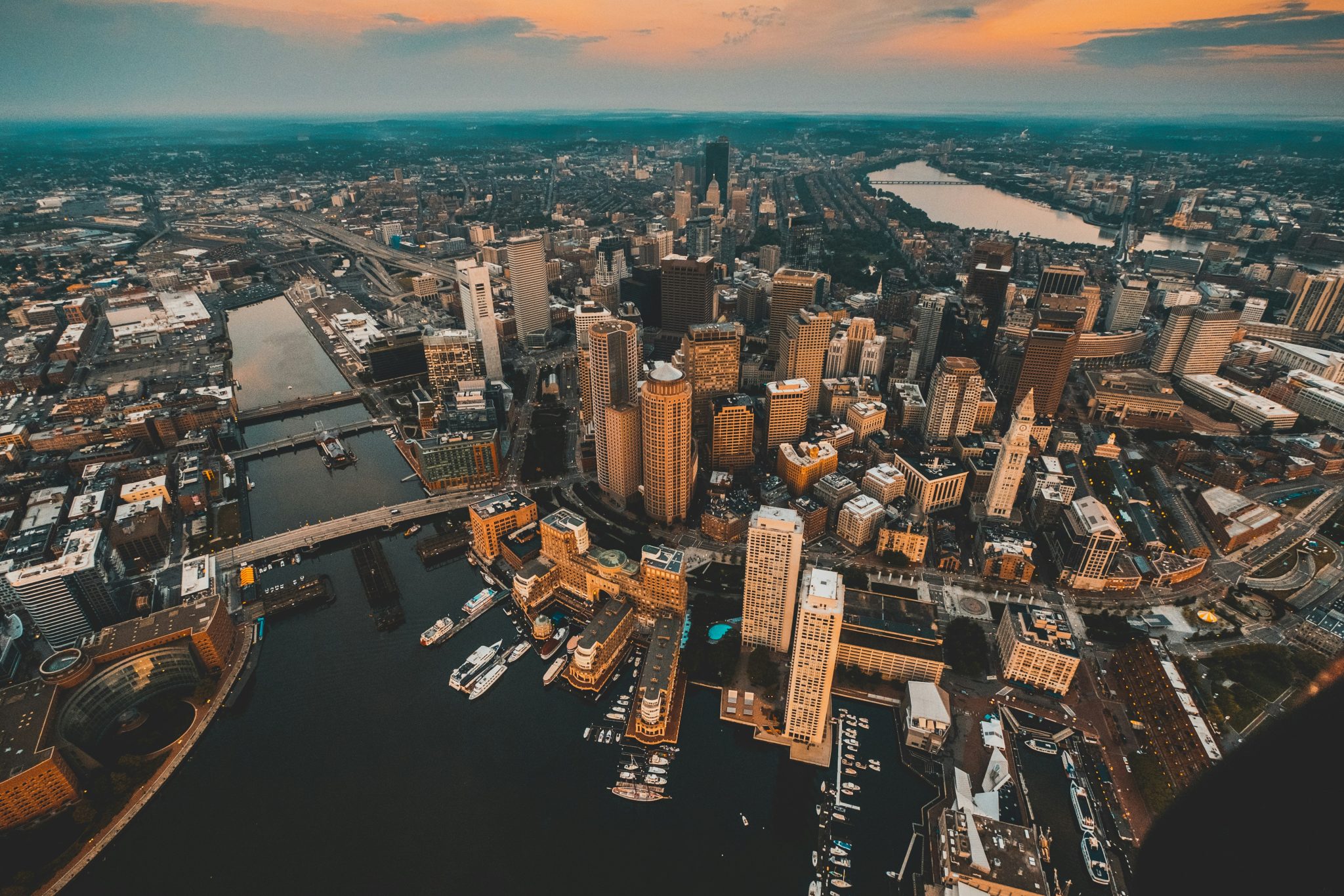 Boston skyline from above.